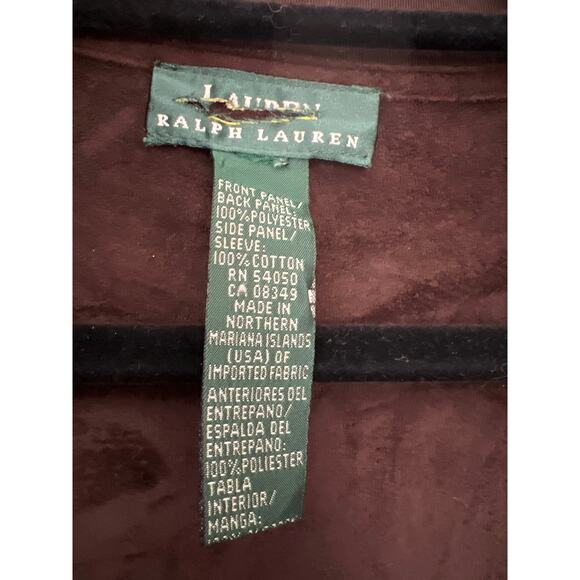 Ralph Lauren sueded zip up jacket brown‎ XL pockets preppy - Picture 11 of 14